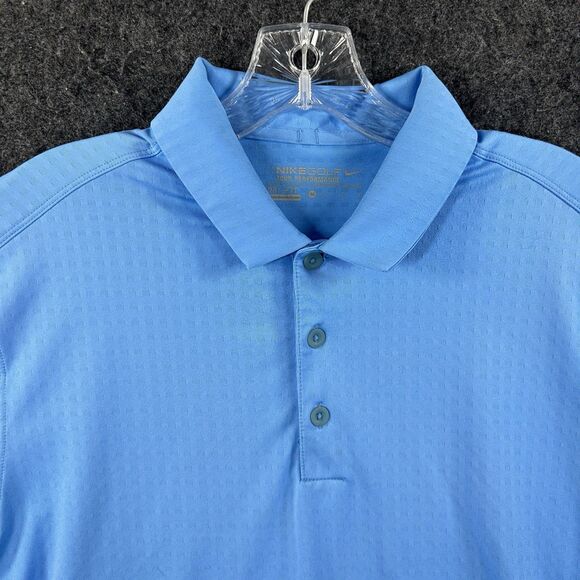 Nike Triumph Polo Shirt Men’s Medium Blue Dri-Fit Golf Performance Casual - Picture 2 of 10